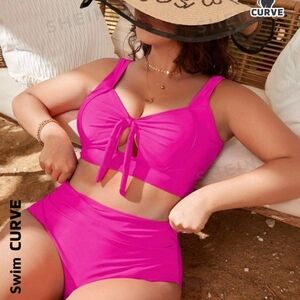 💝3/20 Shein curve 2x hot pink bathing suit